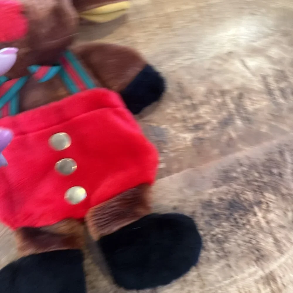 1985 Rennoc Santa’s Best 3D Brown Reindeer Plush Christmas Stocking 21